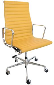 Office 360 Hořčicově žlutá kožená kancelářská židle 119