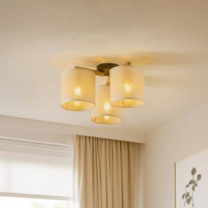 TK Lighting Stropní světlo Deva, textil, tříramenné, stmívatelný, Světlé dřevo, Obývací pokoj / jídelna, Dřevo, Skandinávský