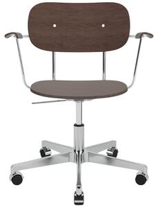 Audo CPH Hnědo-stříbrná dubová kancelářská židle AUDO CO s područkami