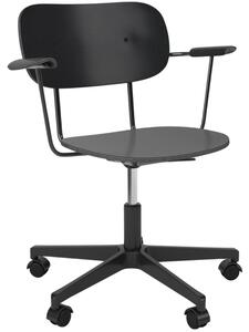 Audo CPH Černá dubová otočná židle AUDO CO s područkami