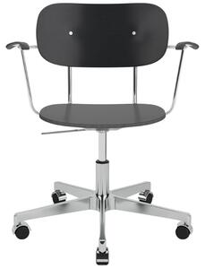 Audo CPH Černo-stříbrná dubová kancelářská židle AUDO CO s područkami