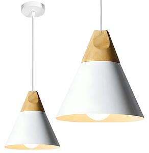 Toolight - Závěsná lampa Scandi A 1xE27, bílá-hnědá, OSW-00148