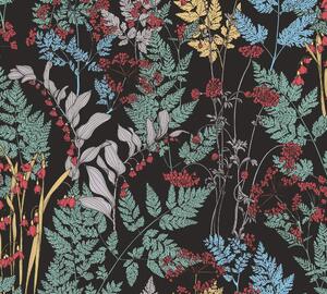 A.S. Création | Vliesová tapeta na zeď AP Floral Impression 37751-1 | 0,53 x 10,05 m | vícebarevná, černá