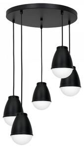 Lustr na lanku CARYON 5xE14/60W/230V černá kulatý