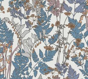 A.S. Création | Vliesová tapeta na zeď AP Floral Impression 37751-7 | 0,53 x 10,05 m | vícebarevná, modrá, bílá