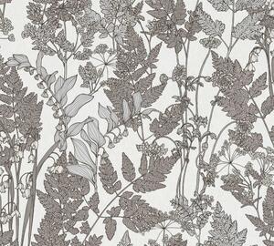 Vliesová tapeta na zeď Ap Floral Impression 37752-1 | 0,53 x 10,05 m | bílá, šedá, hnědá | A.S. Création