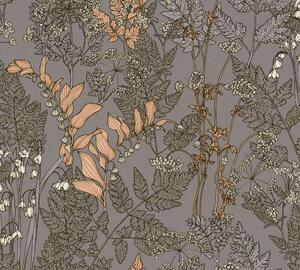 A.S. Création | Vliesová tapeta na zeď AP Floral Impression 37751-9 | 0,53 x 10,05 m | vícebarevná, béžová, šedá