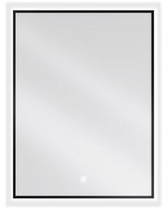 Mexen Erma, LED koupelnové zrcadlo s podsvícením a černým rámem 60x80 cm, 6000K, ochrana proti zamlžování, 9814-060-080-611-70