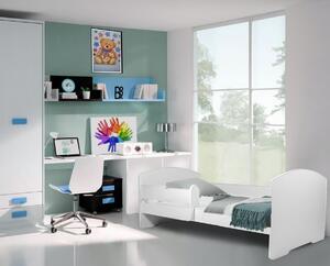 ADRK Postel PEPE, CH-Pep-Bar-W-140-E063, 140x70 cm se zábradlím a matrací, bílá