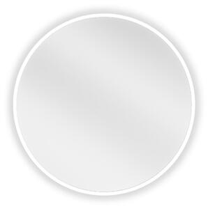 Mexen Loft, kulaté koupelnové zrcadlo 30 cm, barva rámu bílá, 9850-030-030-000-20