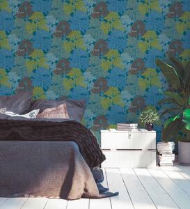 A.S. Création | Vliesová tapeta na zeď AP Floral Impression 37753-1 | 0,53 x 10,05 m | vícebarevná, modrá, žlutá