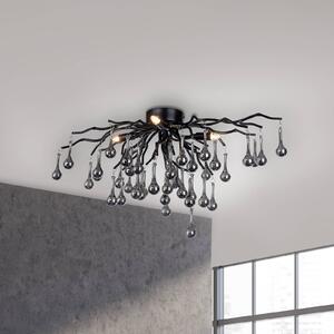 Paul Neuhaus Stropní svítidlo Icicle, 4 světla, černé, Černá, Obývací pokoj / jídelna, Hliník