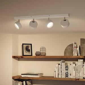 Philips Bracia LED stropní bodové osvětlení se čtyřmi žárovkami, bílé, Bílá / opál, Obývací pokoj / jídelna, Hliník, Moderní