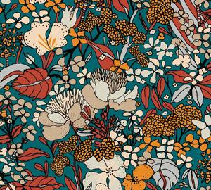 A.S. Création | Vliesová tapeta na zeď AP Floral Impression 37756-2 | 0,53 x 10,05 m | vícebarevná, modrá