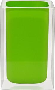 GRUND Kelímek na kartáčky CUBE zelený 7x7x11 cm