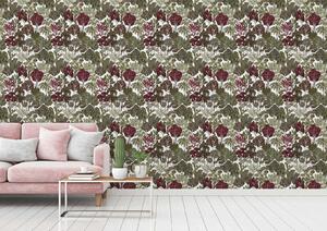 A.S. Création | Vliesová tapeta na zeď AP Floral Impression 37757-2 | 0,53 x 10,05 m | zelená, vícebarevná, bílá