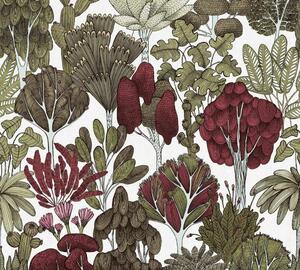 A.S. Création | Vliesová tapeta na zeď AP Floral Impression 37757-2 | 0,53 x 10,05 m | zelená, vícebarevná, bílá