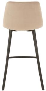 Béžová sametová barová židle J-line Morgy 69 cm