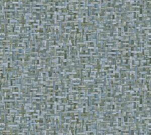 Vliesová tapeta na zeď Ap Jungle Chic 37706-3 | 0,53 x 10,05 m | modrá, zelená | A.S. Création