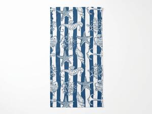 Rychleschnoucí plážová osuška NAUVIA modro-bílá 70 x 140 cm, 100% mikrovlákno