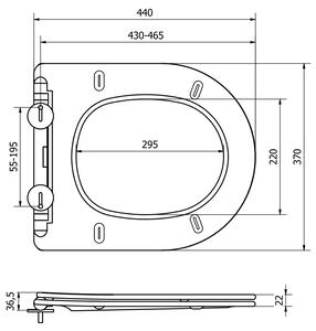 MEXEN - WC prkénko se zpomalovacím mechanismem, Slim, duroplast - černá matná - 39100185