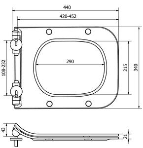 MEXEN - WC prkénko se zpomalovacím mechanismem, Slim, duroplast - bílá - 39080100