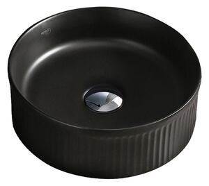BPS-koupelny Keramické umyvadlo na desku HYD-LA-MTB-RF-370 ø37 cm, černé mat