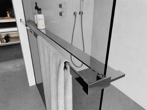 Mexen Kioto polička/držák na ručníky pro sprchovou zástěnu, 140 cm, chrom