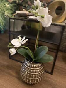 Animadecor Umělá květina - Orchidea v květináči bílá 45cm