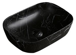 BPS-koupelny Keramické umyvadlo na desku HYD-MO-MAR5-455 45,5x32,5 cm, černý mramor
