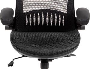 Kancelářská židle, synchronní mech., černá MESH, kovový kříž Mdum