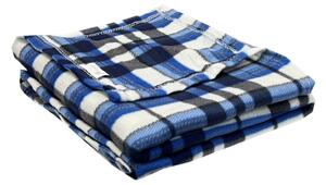 Fleecová deka 150x200 cm - Kárový vzor Barva: Modrá
