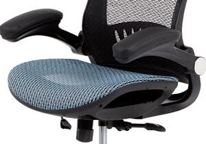Kancelářská židle, synchronní mech., modrá MESH, kovový kříž Mdum