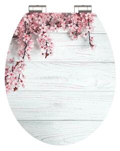Eisl Sanitär WC prkénko MDF Soft Close Flowers and Wood High Gloss 80549