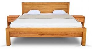 Postel STONE Dub 160x200 - Dřevěná postel z masivu, dubové dvoulůžko o šíři masivu 8 cm