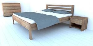 Postel dvoulůžko PAVLA Smrk 200x200 - designově jednoduchá postel s masivní konstrukcí, síla masivu 4 cm