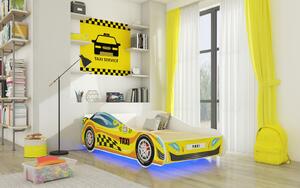Postel s matrací a LED osvětlením TAXI 160x80 žlutá, 140x70, ano