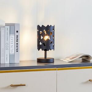 Stolní lampa Lucande Aeloria, černá, železo, Ø 12 cm, E27