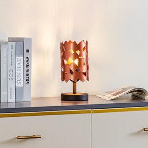 Stolní lampa Lucande Aeloria, měď, železo, Ø 12 cm, E27