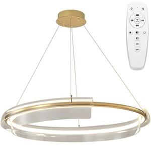 Toolight Toolight, LED závěsné svítidlo 58cm s dálkovým ovládáním APP1672-CP, zlatá, OSW-06137