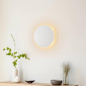 TK Lighting Nástěnné světlo Lunia New, bílé, Ø 30 cm, stmívatelný, Bílá / opál, Obývací pokoj / jídelna, kov