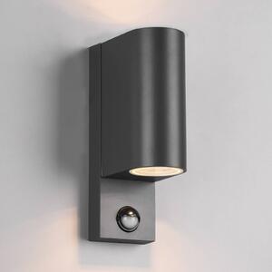 Trio Lighting Venkovní Roya 2 zdroje senzor, kulaté antracit, stmívatelný, Černá, Hliník, Moderní