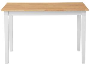 Bílý dřevěný jídelní set pro čtyři osoby 120 x 75 cm HOUSTON
