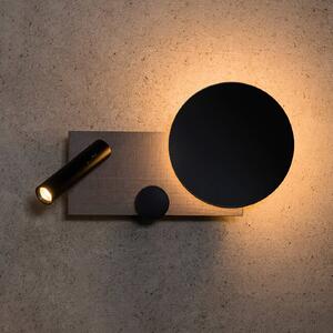 FARO BARCELONA LED nástěnné světlo Klee, šedé, pravá varianta, stmívatelný, Hliník / šedá / zinek, Obývací pokoj / jídelna, Hliník, Moderní