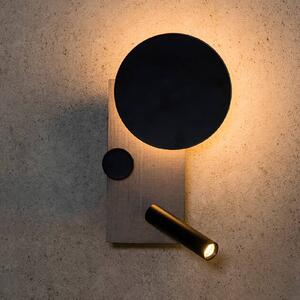FARO BARCELONA LED nástěnné světlo Klee, šedé, levá varianta, stmívatelný, Hliník / šedá / zinek, Obývací pokoj / jídelna, Hliník, Moderní