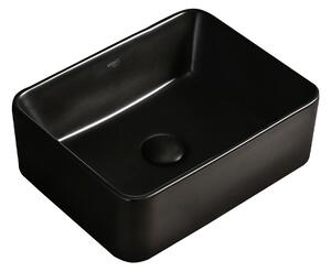 BPS-koupelny Keramické umyvadlo na desku HYD-LO-MTB-410 41x31 cm, černé matné