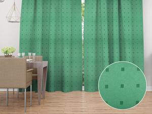 Biante Dekorační závěs PM-022 Čtverečky na zeleném 140x140 cm