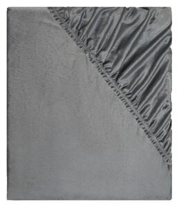 LIVARNO home Plyšové napínací prostěradlo, 180-200 x 200 cm (šedá) (100357442002)