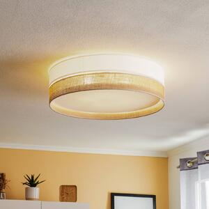 TK Lighting Stropní světlo Linobianco, Ø 60 cm, stmívatelný, Hnědá / rez, Obývací pokoj / jídelna, Textil / tkanina / hedvábí, Moderní