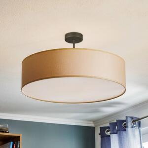 TK Lighting Stropní světlo Rondo s odstupem, krémové Ø 60 cm, stmívatelný, Krémová / jantar, Ložnice, Textil / tkanina / hedvábí, Moderní